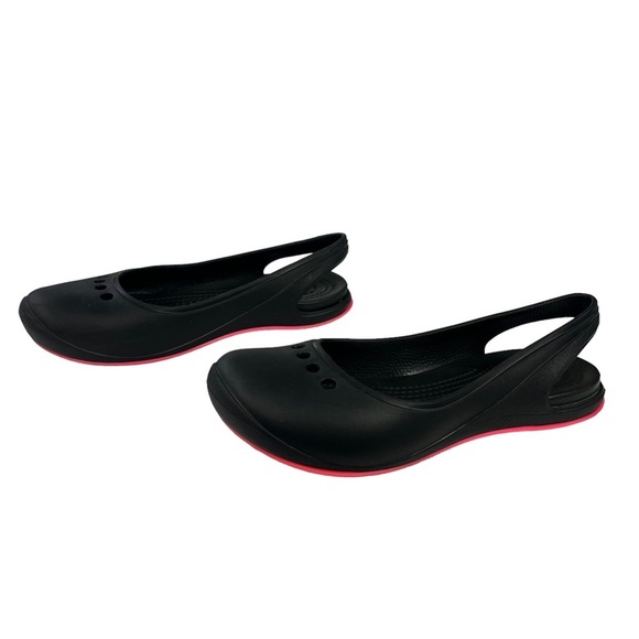 Crocs Tone Skylar Slingback Flats Black Pink Womens Size 6 - Picture 3 of 10